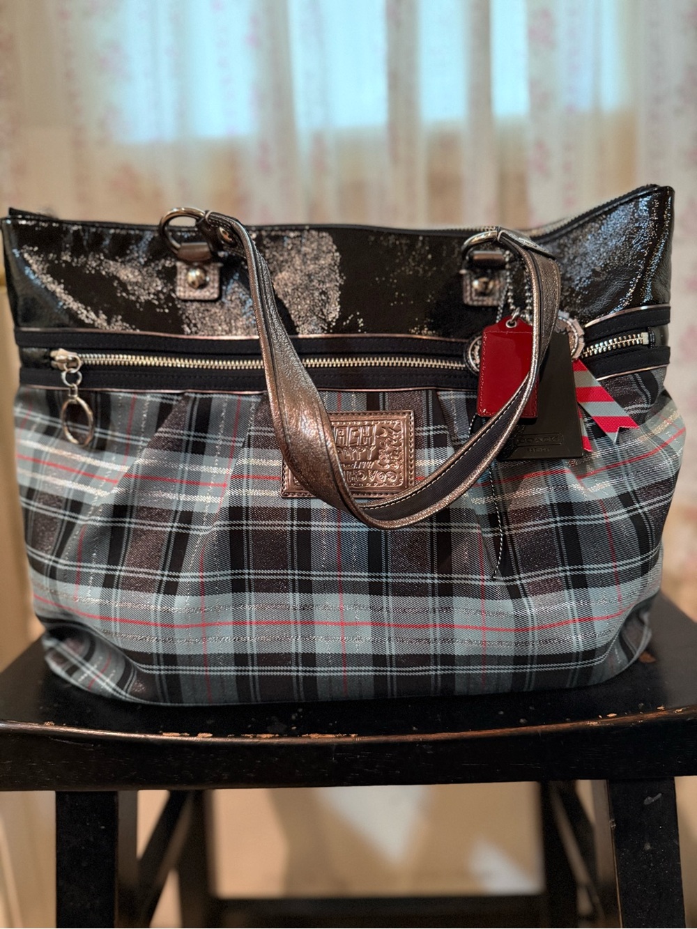 Coach Poppy Tartan Plaid Glam Tote - Limited Edition